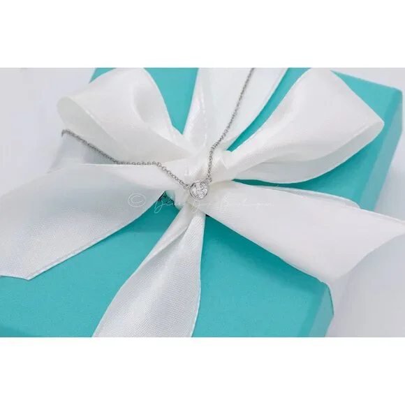 Tiffany & Co. Necklace Elsa Peretti "Diamonds By The Yard" .27ct in Platinum - Picture 2 of 9